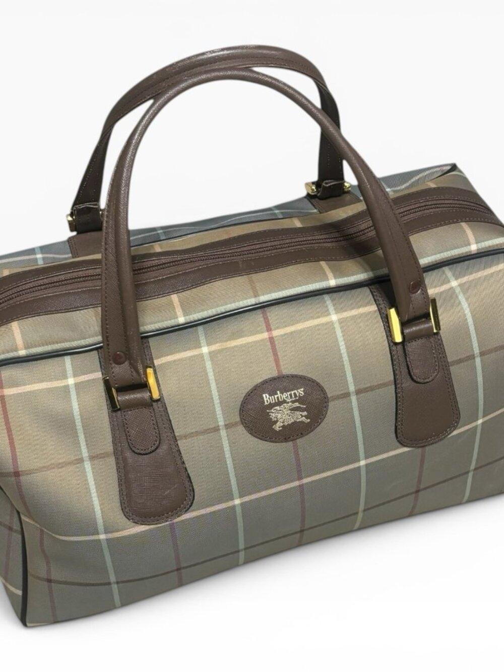 AUTHENTIC Vintage Burberrys Plaid Duffel Bag 🧳